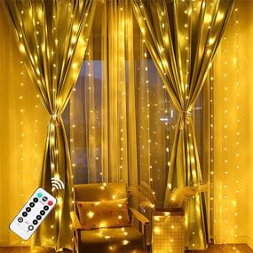 img 4 attached to ✨ Yunsova Twinkle Lights: Fairy Curtain Light with Remote for Stunning Room, Wedding, and Party Decorations - 8 Modes, PVC Covered Tube - Warm White Glow