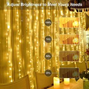 img 3 attached to ✨ Yunsova Twinkle Lights: Fairy Curtain Light with Remote for Stunning Room, Wedding, and Party Decorations - 8 Modes, PVC Covered Tube - Warm White Glow