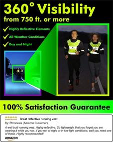 img 3 attached to 🏃 Stay Safe and Visible with Ultralight Reflective Vest Running Gear - Large Pocket, Adjustable Waist, 6 Sizes - Ideal for Running, Cycling, Walking - Includes 2 Reflective Bands & Bag