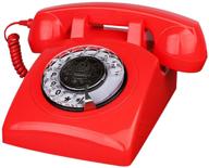 📞 vintage telpal retro phone: corded antique landline with rotary dial keypad - classic 80s decorative gift logo