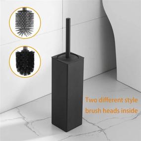 img 3 attached to 🚽 BGL Freestanding Aluminium Toilet Brush: Smart Storage and Organization Solution for a Cleaner Bathroom. Square Design, Sturdy and Space Saving (Black)