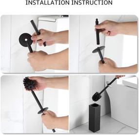 img 2 attached to 🚽 BGL Freestanding Aluminium Toilet Brush: Smart Storage and Organization Solution for a Cleaner Bathroom. Square Design, Sturdy and Space Saving (Black)