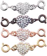 4-piece magnetic sparkling rhinestone jewelry clasps set - self-aligning magnetic ends for easy attachment logo