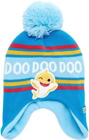 img 3 attached to Nickelodeon Boys' Baby Shark Winter Hat and Two Pairs of Mittens Set (Toddler)