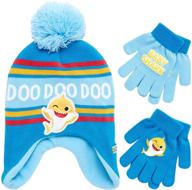 nickelodeon boys' baby shark winter hat and two pairs of mittens set (toddler) logo