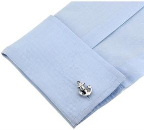 img 1 attached to Anchor Rudder Fishing Sailor Cufflinks Boys' Jewelry
