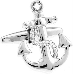 img 4 attached to Anchor Rudder Fishing Sailor Cufflinks Boys' Jewelry