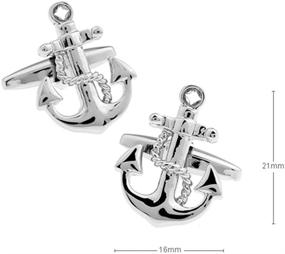 img 3 attached to Anchor Rudder Fishing Sailor Cufflinks Boys' Jewelry