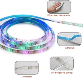 img 1 attached to 🌈 DreiWasser Multicolor LED Strip Lights - Battery Powered, 16.4ft with 150 LEDs, 8 Modes, Timer, Remote Control - Ideal for Home, Bedroom, Kitchen, Stairs