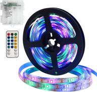 🌈 dreiwasser multicolor led strip lights - battery powered, 16.4ft with 150 leds, 8 modes, timer, remote control - ideal for home, bedroom, kitchen, stairs логотип