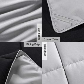 img 1 attached to 🛏️ Satisomnia Lightweight Comforter: Black Queen Summer Comforter for All Seasons - Reversible Down Alternative Queen Duvet Insert - Full/Queen Size (Black/Light Grey, 90x90 Inch)