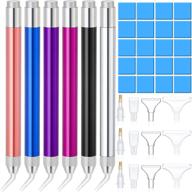 💎 6-piece led diamond painting drill pen with light, point drill pen for 5d diamond painting tool, including 15 replacement pen heads and 20 painting glue clay for diy craft decoration - ideal for nail art logo