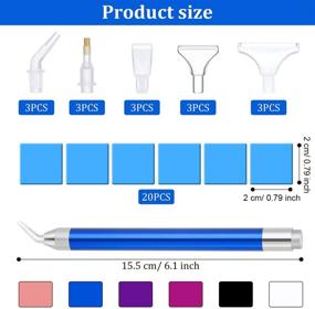 img 3 attached to 💎 6-Piece LED Diamond Painting Drill Pen with Light, Point Drill Pen for 5D Diamond Painting Tool, Including 15 Replacement Pen Heads and 20 Painting Glue Clay for DIY Craft Decoration - Ideal for Nail Art