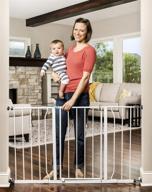 🚪 47-inch easy open super wide walk thru baby gate: bonus kit with extension sets, mounting accessories logo