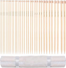 img 4 attached to 🧶 Curtzy Bamboo Knitting Needle Set - 16 Pairs of Wooden Straight Knitting Needles - Storage Case Included - Single Pointed Sizes 2mm - 12mm - 34cm/13.5 inches - Suitable for All Skill Levels, from Beginners to Experts