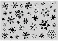 🎨 obuy christmas snowflake diy craft hollow layering stencils: paint on wood, fabric, walls & more with reusable 14.8x 10.23 inch mylar template logo