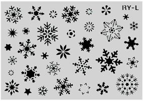 img 3 attached to 🎨 OBUY Christmas Snowflake DIY Craft Hollow Layering Stencils: Paint on Wood, Fabric, Walls & More with Reusable 14.8X 10.23 inch Mylar Template