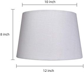 img 3 attached to 🔆 Double 10x12x8" Natural Linen Cone Drum Lamp Shades - Set of 2, Handcrafted Medium Lampshade for Floor and Table Lamps, Spider Fitting (Bright White)