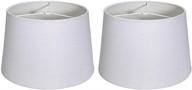 🔆 double 10x12x8" natural linen cone drum lamp shades - set of 2, handcrafted medium lampshade for floor and table lamps, spider fitting (bright white) logo
