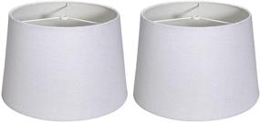 img 4 attached to 🔆 Double 10x12x8" Natural Linen Cone Drum Lamp Shades - Set of 2, Handcrafted Medium Lampshade for Floor and Table Lamps, Spider Fitting (Bright White)