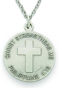 img 3 attached to 🏅 Sterling Silver Sports Medal featuring Christ Cross design - TrueFaithJewelry