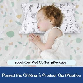 img 2 attached to 🌱 Organic Cotton Kid Toddler Pillowcase 2 Pack - Hypoallergenic Baby Travel Pillow Case for Sleeping - Envelope Closure Girls Boys Pillow Cover, 14x20 inch