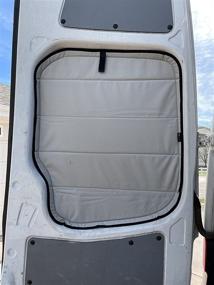 img 4 attached to Insulated Blackout Rear Door Covers (Pair) for Mercedes-Benz Sprinter Cargo Van - VanEssential, Cool Gray (2007-2018)