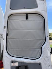 img 3 attached to Insulated Blackout Rear Door Covers (Pair) for Mercedes-Benz Sprinter Cargo Van - VanEssential, Cool Gray (2007-2018)