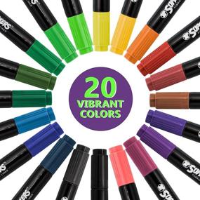 img 4 attached to 🖌️ Super Markers 20 Colors Dual Tip Fabric & T-Shirt Marker Set - Double-Ended Fabric Markers with Chisel Point and Fine Point Tips - Vibrant and Bold Permanent Ink - Ideal for DIY Projects, Clothes, and Crafts