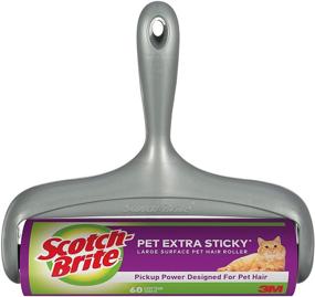 img 4 attached to 🐾 Efficient and Large Scotch-Brite Extra Sticky Roller for Pet Hair Removal - 60 Sheets