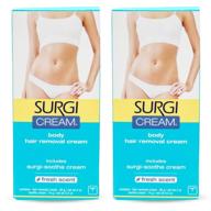 🪒 surgi cream hair remover body 2 ounce fresh scent - fast & gentle hair removal, 2 pack logo