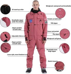 img 2 attached to ❄️ GSOU SNOW Ski Suits Women Men One Piece Snowsuits Waterproof & Windproof Snowsuit Insulated Jumpsuit for Snow Sports