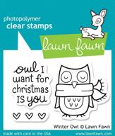 🦉 winter owl stamp set by lawn fawn logo