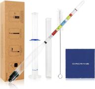 circrane hydrometer and glass test jar set: ultimate triple scale alcohol hydrometer and glass cylinder for brewing beer, wine, mead, and kombucha - abv, brix, gravity test kit - home brewing supplies logo