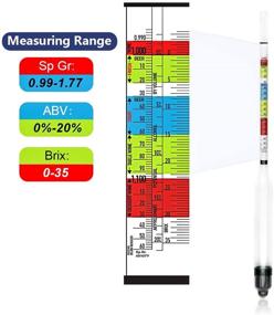 img 1 attached to Circrane Hydrometer and Glass Test Jar Set: Ultimate Triple Scale Alcohol Hydrometer and Glass Cylinder for Brewing Beer, Wine, Mead, and Kombucha - ABV, Brix, Gravity Test Kit - Home Brewing Supplies