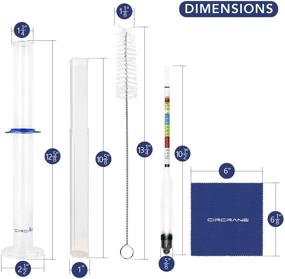 img 2 attached to Набор гидрометра Circrane и стеклянной пробирки: ультимативный трехшкальный гидрометр для алкоголя и стеклянный цилиндр для приготовления пива, вина, медовухи и комбучи - набор для тестирования ABV, Brix, Gravity - домашнее пивоварение.