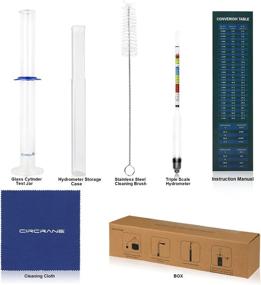 img 3 attached to Circrane Hydrometer and Glass Test Jar Set: Ultimate Triple Scale Alcohol Hydrometer and Glass Cylinder for Brewing Beer, Wine, Mead, and Kombucha - ABV, Brix, Gravity Test Kit - Home Brewing Supplies