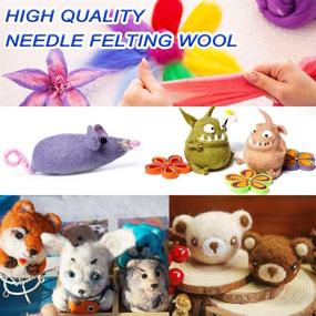 img 3 attached to Ultimate Needle Felting Kit 308Pcs Set: Wool Roving 48 Colors + Upgraded Tools + Large Felt Molds - Perfect for DIY Craft, Animal Home Decoration & Birthday Gift - Comes with Storage Box