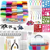 ultimate needle felting kit 308pcs set: wool roving 48 colors + upgraded tools + large felt molds - perfect for diy craft, animal home decoration & birthday gift - comes with storage box logo
