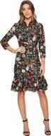 adrianna papell womens printed shirtdress logo