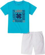 lucky sets khq short white boys' apparel logo