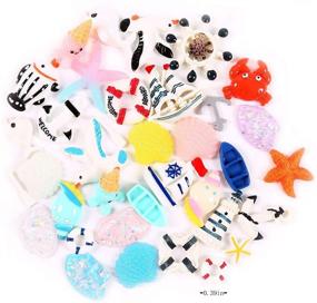 img 2 attached to 🐬 SIX VANKA Miniature Ocean Animals: 100pcs Mermaid Fish Dolphins Glitter Charms for DIY Crafts & Fairy Garden Decor