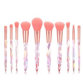 img 3 attached to 💄 Logiverl Makeup Brushes Set - 10 Piece Powder Blush Contour Foundation Eyeshadow Eyeliner Concealer Brush Kit (Pink)