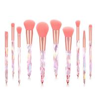 💄 logiverl makeup brushes set - 10 piece powder blush contour foundation eyeshadow eyeliner concealer brush kit (pink) logo