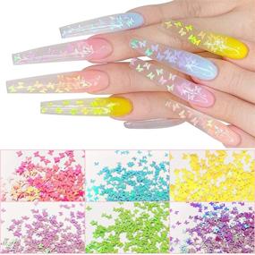 img 1 attached to 24 Colors Butterfly Glitter Nail Sequins - 3D Holographic Nail Art Stickers, UVANKAUP Laser Butterfly Nail Glitter for Acrylic Nails, DIY Crafts & Nail Art Decoration