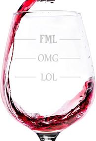 img 4 attached to LOL OMG FML Funny Wine Glass Christmas