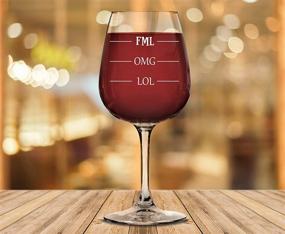 img 2 attached to LOL OMG FML Funny Wine Glass Christmas