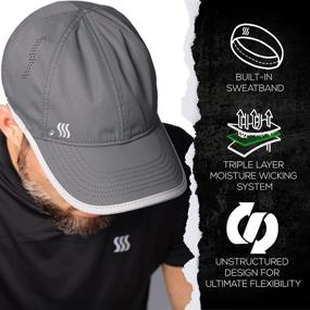 img 1 attached to Stay Cool and Dry with the SAAKA Lightweight Sports Hat for Men: Perfect for Running, Tennis, Golf, and Working Out!