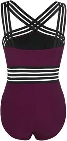 img 1 attached to 👙 Flattering Coastal Rose Women's One Piece Swimsuit: Crisscross Halter & High Waisted Monokini Swimwear