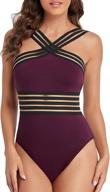 👙 flattering coastal rose women's one piece swimsuit: crisscross halter & high waisted monokini swimwear logo